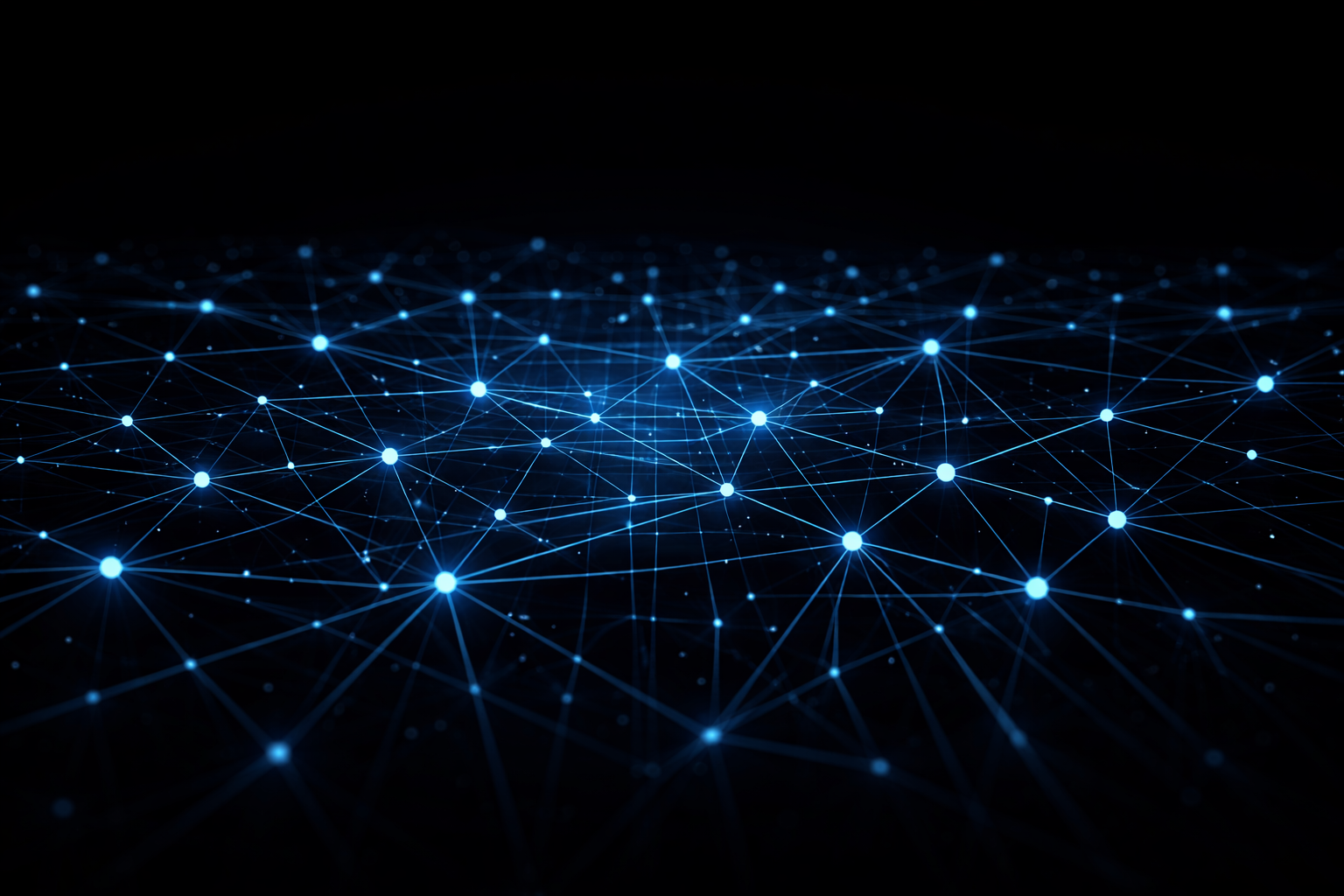 Glowing web of blue light